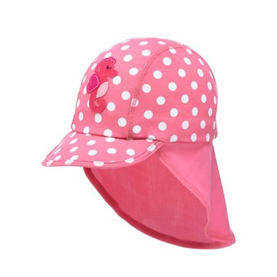 Girls' pink seahorse beach hat